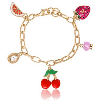 Juicy Couture Cherry & Fruit Charm Bracelet