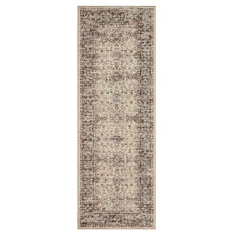 Washable Boho Area Rugs, Vintage Floral Non Slip Soft Modern Pastel Carpets Runners Indoor Outdoor