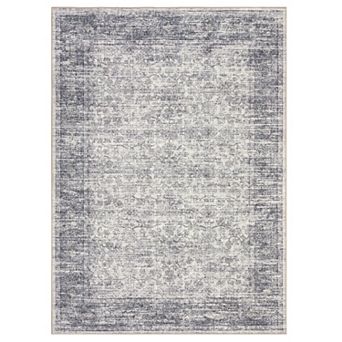Washable Boho Area Rugs, Vintage Floral Non Slip Soft Modern Pastel Carpets Runners Indoor Outdoor