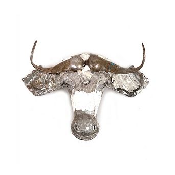 Wildebeest Animal Mask - Recycled Metal Wall Art