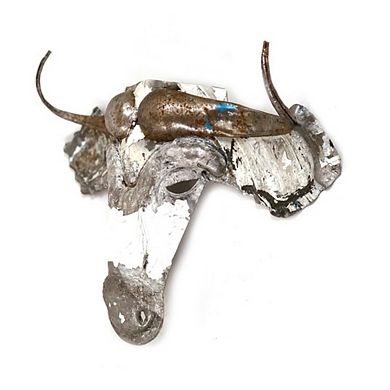 Wildebeest Animal Mask - Recycled Metal Wall Art