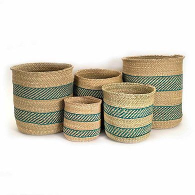 Turquoise Stripe Iringa Basket