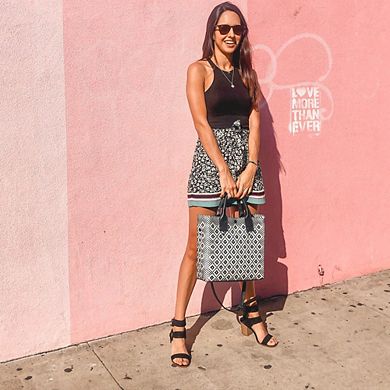 Panda Large Woven Crossbody Bag with Leather