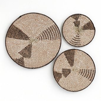 Wall Basket Graphic Print Black and White Set of 3