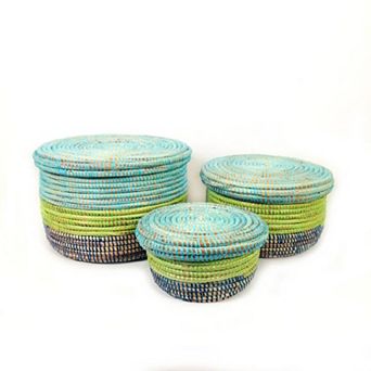 Flat Lid Storage Basket - Set of 3