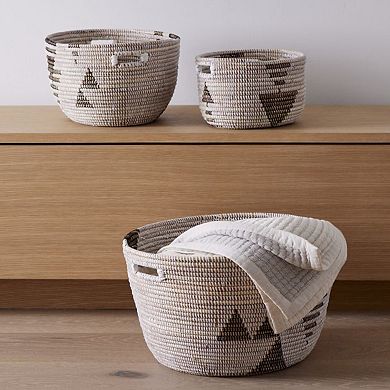 Oval Storage Basket Graphic Print - Set of 3