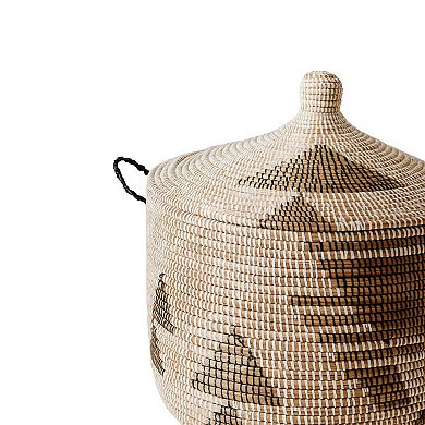 Dou Lid Storage Basket Graphic Print Low Storage
