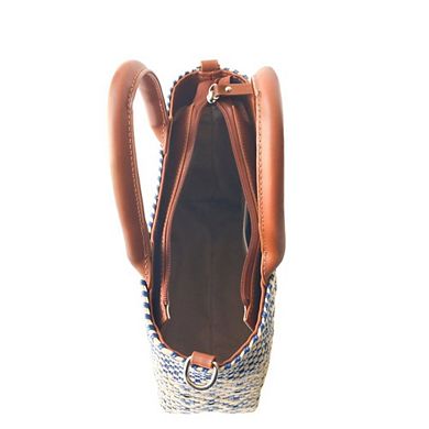 Mixte Small Woven Crossbody Bag - Tan Leather