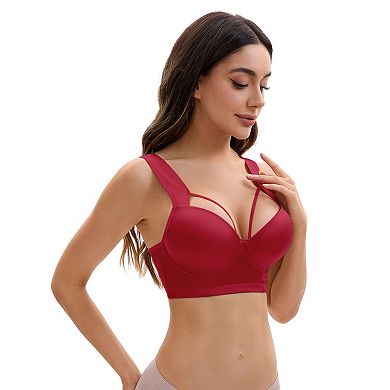 3 Packs Women's Push Up Adjustable Wide Straps Underwire Full Coverage Comfort Bras