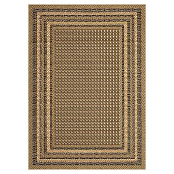 Modern Border Washable Rug with Non Slip Backing, Low Pile Stain Resistant Foldable Floor Carpet