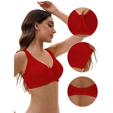 3 Packs Women's Mesh Adjustable Strap Underwire Soft Bras