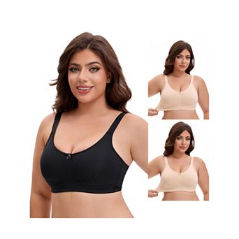 3 Packs Women's Pocket Bra for Silicone Bosom Forms Full Coverage Minimizers
