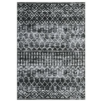 Boho Machine Washable Rug, Stain-Resistant Ultra-Thin Carpet, Soft Low Pile Indoor Floor Mat