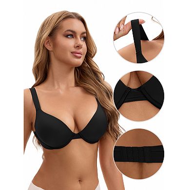 3 Packs Women's Push Up Underwire Adjustable Straps Seamless Soft Bras