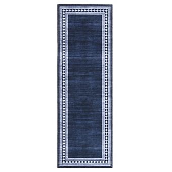 Modern Bordered Machine Washable Rug Stain-Resistant Ultra-Thin Carpet Soft Low Pile Floor Mat