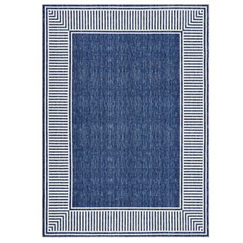 Modern Bordered Machine Washable Rug with Non-Slip Backing, Stain-Resistant Foldable Indoor Carpet