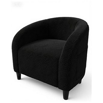 Accent Chair Barrel Boucle Chair Club Chair Sherpa Armchair Suitable