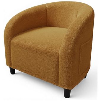 Accent Chair Barrel Boucle Chair Club Chair Sherpa Armchair Suitable