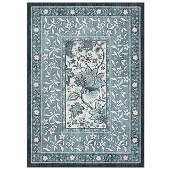 Floral Washable Rug Foldable Printed Carpet with Non-Slip Backing Non-Shedding Floor Cover