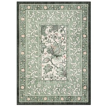 Floral Washable Rug Foldable Printed Carpet with Non-Slip Backing Non-Shedding Floor Cover