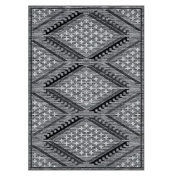 Boho Machine Washable Area Rugs Geometric Low Pile Soft Non-Slip Throw Mat