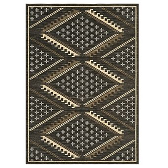 Boho Machine Washable Area Rugs Geometric Low Pile Soft Non-Slip Throw Mat