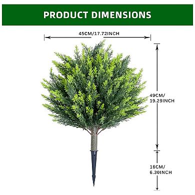 4 PCS Artificial Cypress Tree with Ground Spike ,Artificial Topiary Plant,65CMX45CM