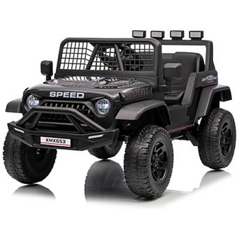 12V Ride on Car for 3+, Kids Electric Vehicles with Remote Control Riding Toy Extra Wide Seat