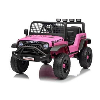 12V Ride on Car for 3+, Kids Electric Vehicles with Remote Control Riding Toy Extra Wide Seat