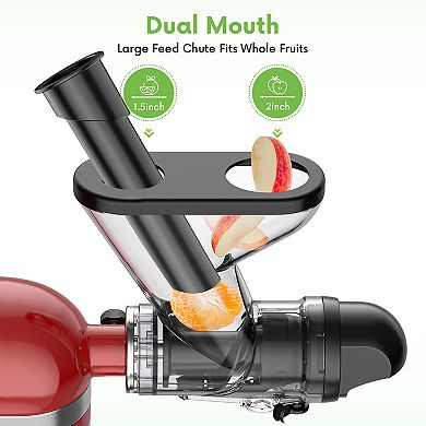 Gvode Masticating Juicer Kitchen Attachment for Stand Mixer with Cold Press & Dual Feed Chute