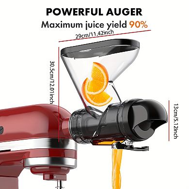 Gvode Masticating Juicer Kitchen Attachment for Stand Mixer with Cold Press & Dual Feed Chute