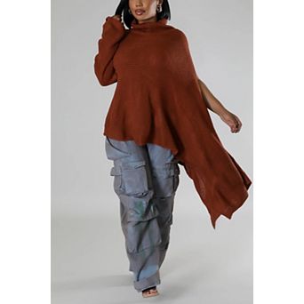 Asymmetrical Turtleneck Sweater