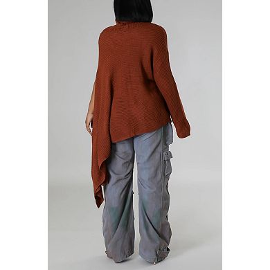 Asymmetrical Turtleneck Sweater