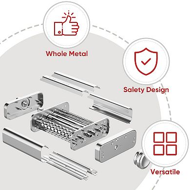 Gvode 3-in-1 Pasta Kitchen Attachment for Stand Mixer with All-Metal Roller Cutters & Cleaning Brush