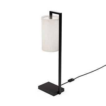 Rectangular Frame Table Lamp with Cylinder Shade - 25 in - E26 Bulb Compatible - Modern Design