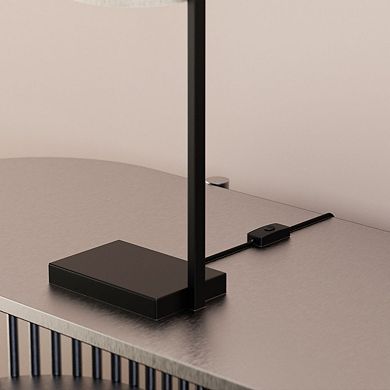 Rectangular Frame Table Lamp with Cylinder Shade - 25 in. - E26 Bulb Compatible - Modern Design