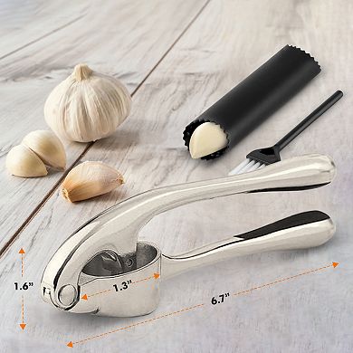 Cheer Collection Heavy Duty Garlic Crusher One Hand Press Tool for Fast Mincing and Daily Cooking