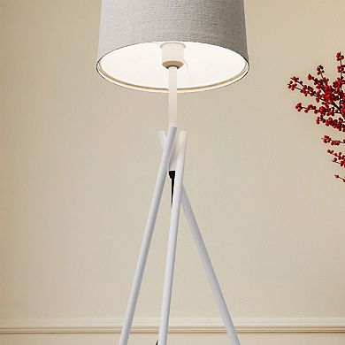Sleek Crossed 26 in. Legs Table Lamp with Fabric Shade - E26 Bulb Friendly- Subtle Elegance