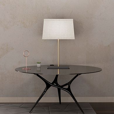 Classic Square Table Lamp with Textured Shade - 24 in. - E26 Bulb Compatible - Timeless Appeal