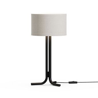 Classic Elegance 20 in Table Lamp with Cylindrical Shade - Warm Ambient Lighting