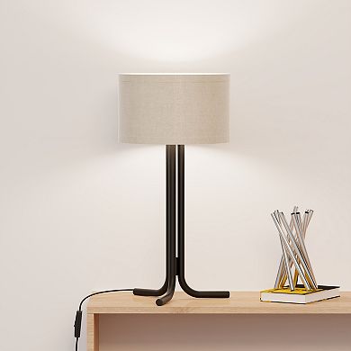 Classic Elegance 20 in. Table Lamp with Cylindrical Shade - Warm Ambient Lighting
