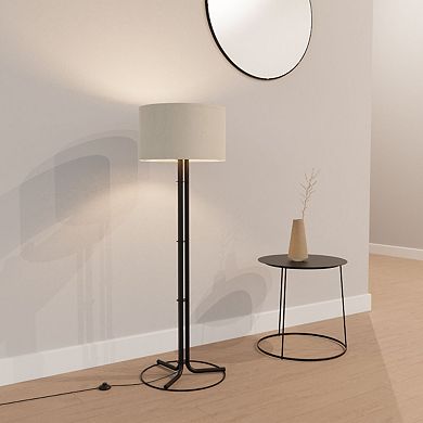 Classic Elegance 62 in. Floor Lamp with Cylindrical Shade - Warm Ambient Lighting