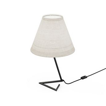 Angular Base Table Lamp with Conical Shade - 23 in - E26 Bulb Compatible - Contemporary Design