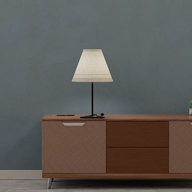 Angular Base Table Lamp with Conical Shade - 23 in. - E26 Bulb Compatible - Contemporary Design