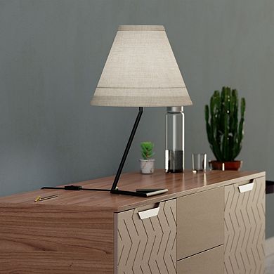 Angular Base Table Lamp with Conical Shade - 23 in. - E26 Bulb Compatible - Contemporary Design