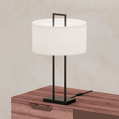Modern Structure Table Lamp with Textured Shade - 25 in. - E26 Bulb Compatible - Chic Design