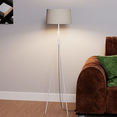 Sleek Crossed Legs 66 in. Floor Lamp with Fabric Shade - E26 Bulb Friendly- Elegant Illumination