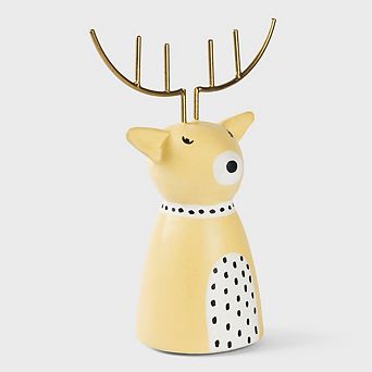 Golden Antler Reindeer Figurine