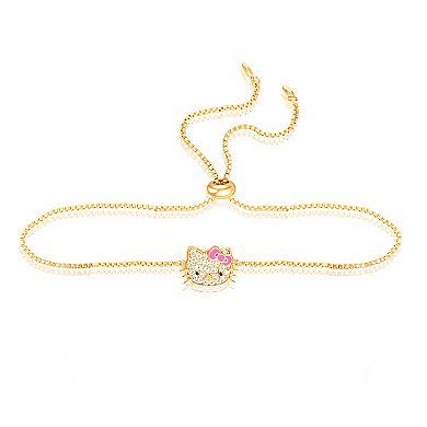 Bracelet18k Gold Flash-Plated and Pave Cubic Zirconia Lariat Bracelet