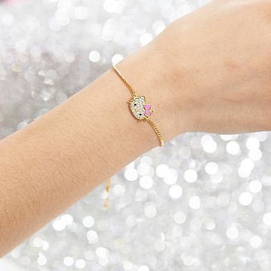 Bracelet18k Gold Flash-Plated and Pave Cubic Zirconia Lariat Bracelet